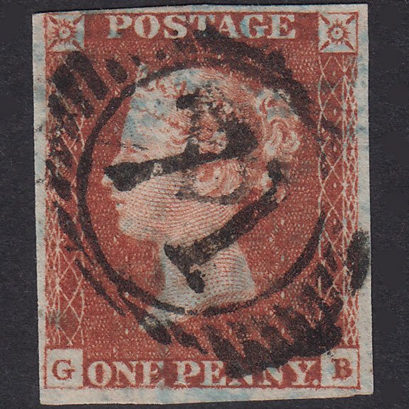 GB QV 1841 1d Red-Brown Plate 62 SG8-B1(1) GB GU 4 Margins London D&S 71