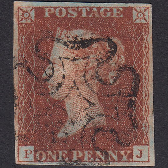 GB QV 1841 1d Deep Red-Brown Plate 17 SG10-B1(4) PJ FU Maltese Cross