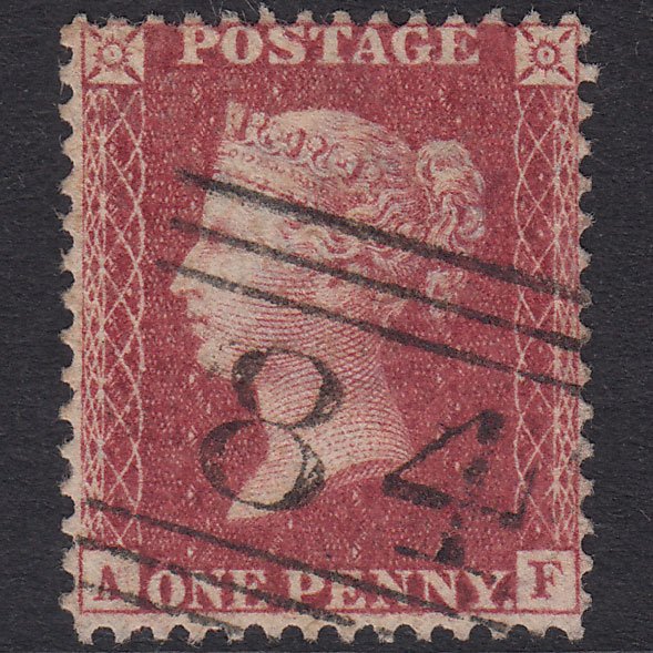 GB QV 1857 1d Plate 43 SG40-C10(1) AF VFU Missing Imprimatur Crieff 84