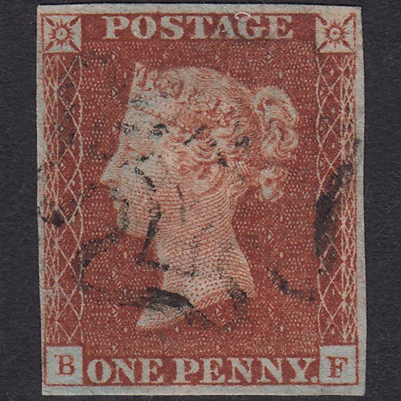 GB QV 1841 1d Red-Brown Plate 16 SG8-B1(1) BF FU 4 Margins Maltese Cross