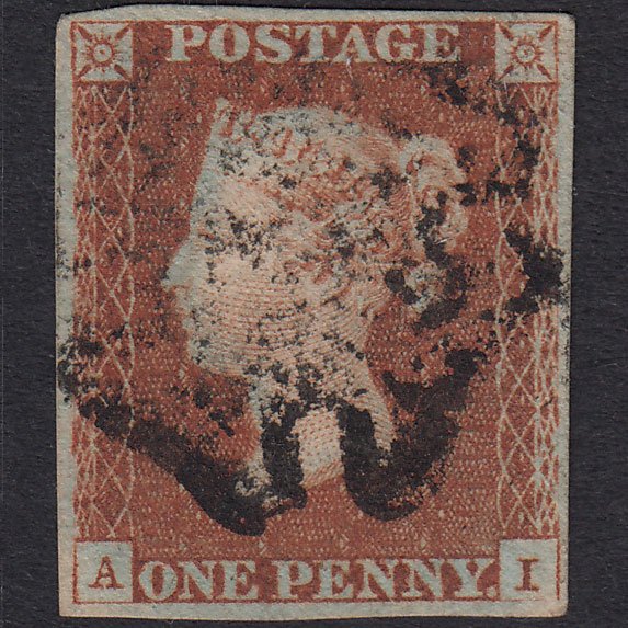 GB QV 1841 1d Red-Brown Plate 24 SG8-B1(1) AI FU Missing Imprimatur 4M MX
