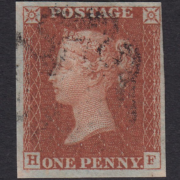GB QV 1841 1d Red-Brown Plate 35 SG8-B1(1) HF VFU 4M Light Maltese Cross