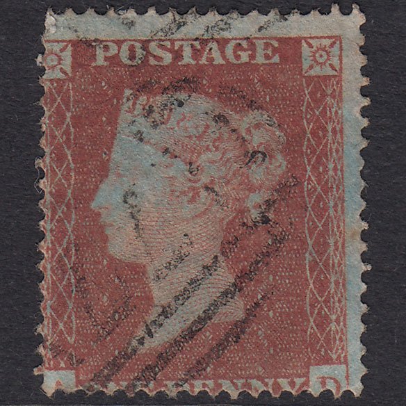 GB QV 1854 1d Red-Brown SG17-C1(1) AD GU Cheltenham 177