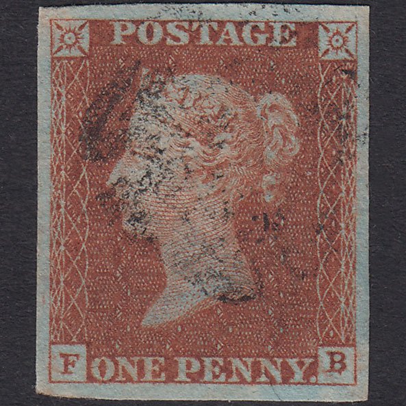 GB QV 1841 1d Red-Brown Plate 30 SG8-B1(1) FB VFU 4 Good Margins MX