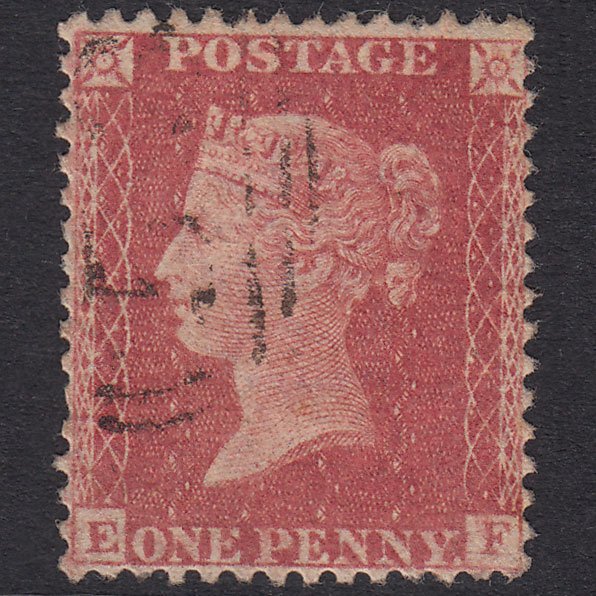 GB QV 1857 1d Plate 58 SG39-C10(3) EF GU Light Cancel Well Centred