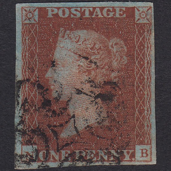GB QV 1841 1d Deep Red-Brown Plate 18 SG10-B1(4) Guideline NB FU 4M MX