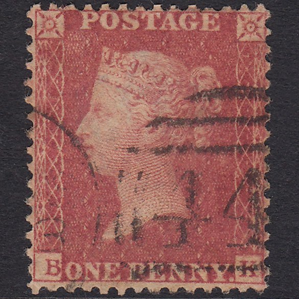 GB QV 1857 1d Rose-Red Plate 56 SG40-C10(1) BK GU