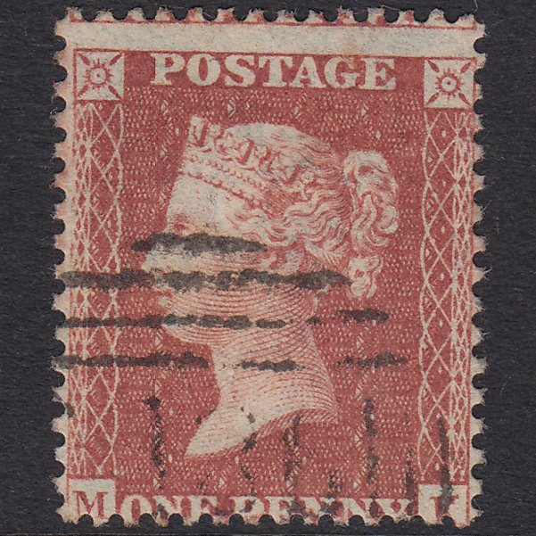 GB QV 1856 1d Red-Brown Plate 23 SG29-C8(1) MK FU Dublin 186 Irish Spoon