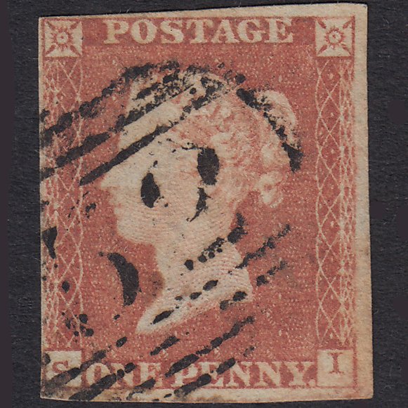GB QV 1841 1d Red-Brown Plate 92 SG8-B1(1) SI GU 4 Margins