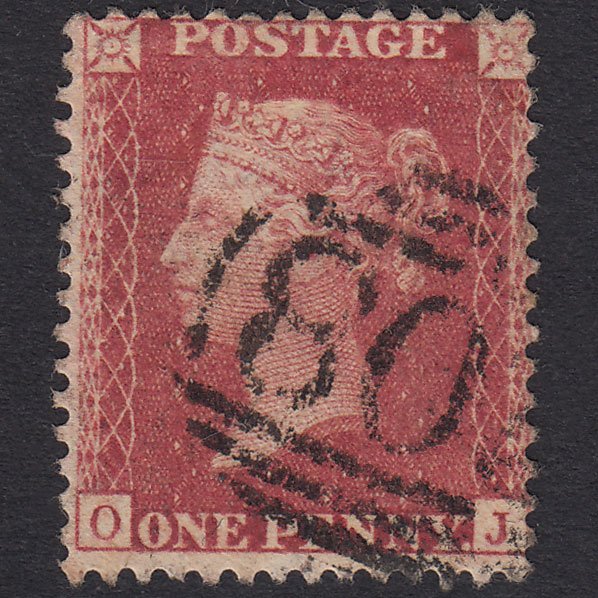 GB QV 1857 1d Rose-Red Plate 66 SG40-C10(1) OJ FU