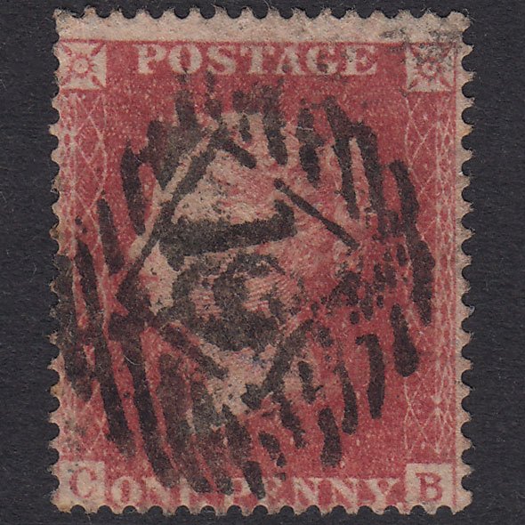 GB QV 1857 1d Rose-Red Plate 52 SG36-C11 CB GU London IS 19