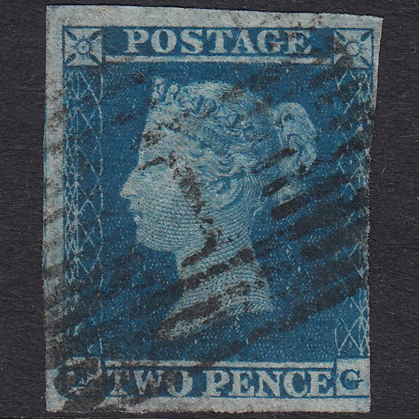 GB QV 1841 2d Plate 4 SG15-E1(3) EG GU 3 Margins Aberdeen 1 Thin Paper