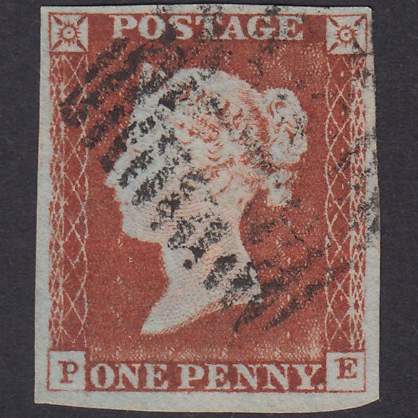 GB QV 1841 1d Pale Red-Brown Plate 46 SG9-B1(3) PE FU 4 Margins Scotland