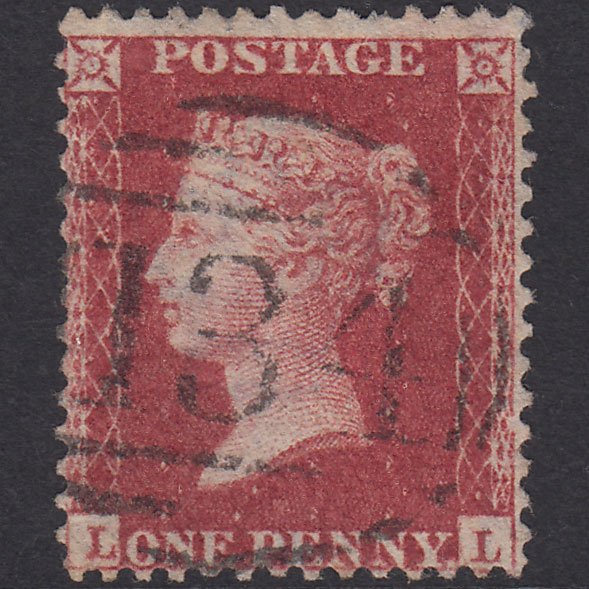 GB QV 1857 1d Plate 43 SG40-C10(1) Constant Variety LL GU Bristol 134