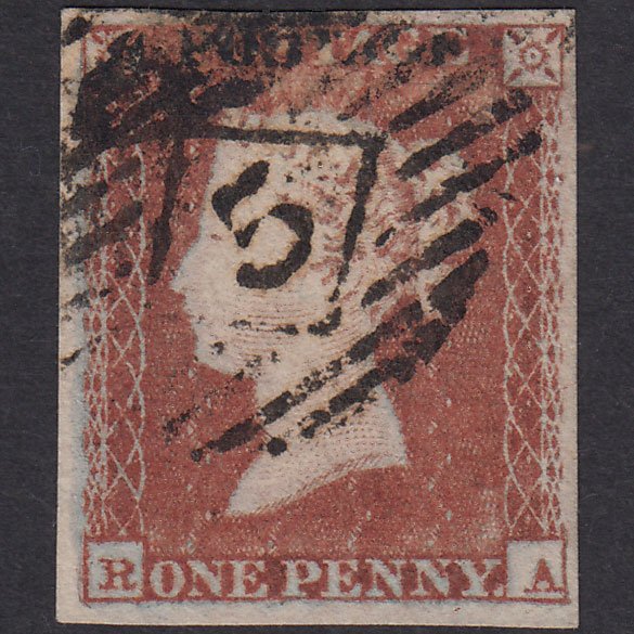 GB QV 1841 1d Lavender Tinted Paper Pl 119 SG8-BS91E Ivory Head RA FU 4M