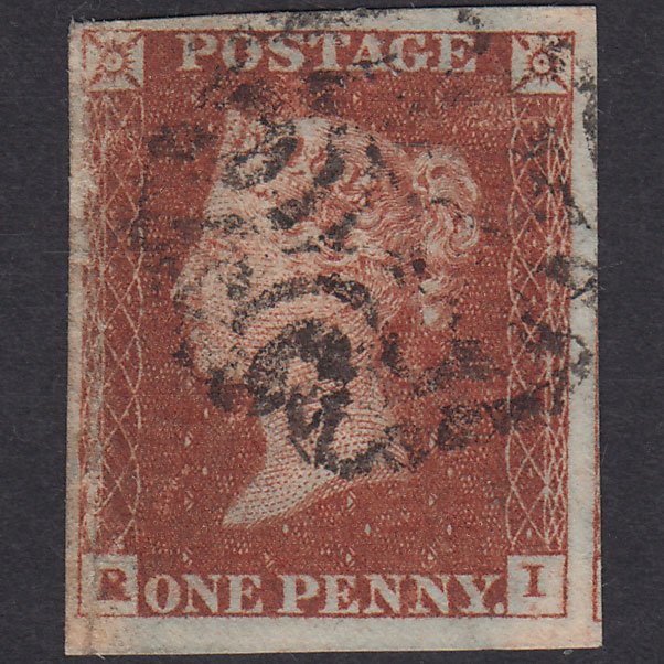GB QV 1841 1d Plate 31 SG8-B1(1) RI PU 4 Margins MX P to R Conversion