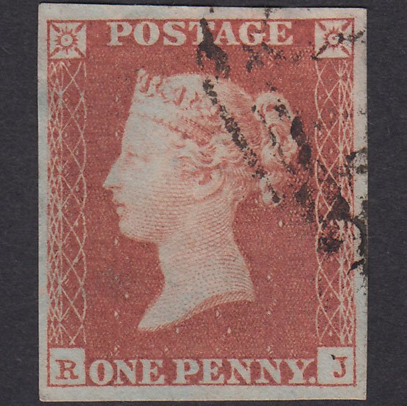 GB QV 1841 1d Plate 97 SG8-B1(1) RJ FU 4 Good Margins Light Cancel