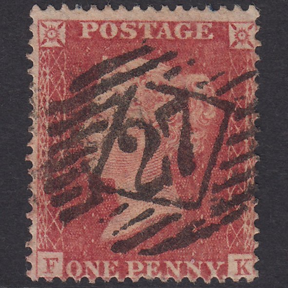 GB QV 1857 1d Rose-Red Plate 27 SG36-C11 FK FU London IS 27