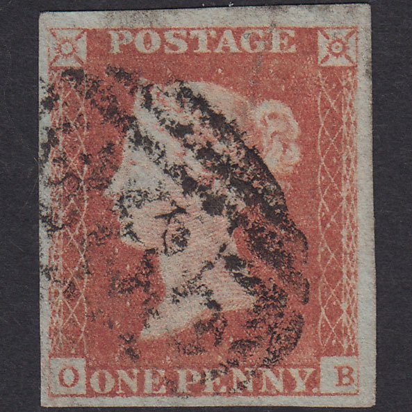 GB QV 1841 1d Red-Brown Plate 86 SG8-B1(1) OB GU 4 Good Margins