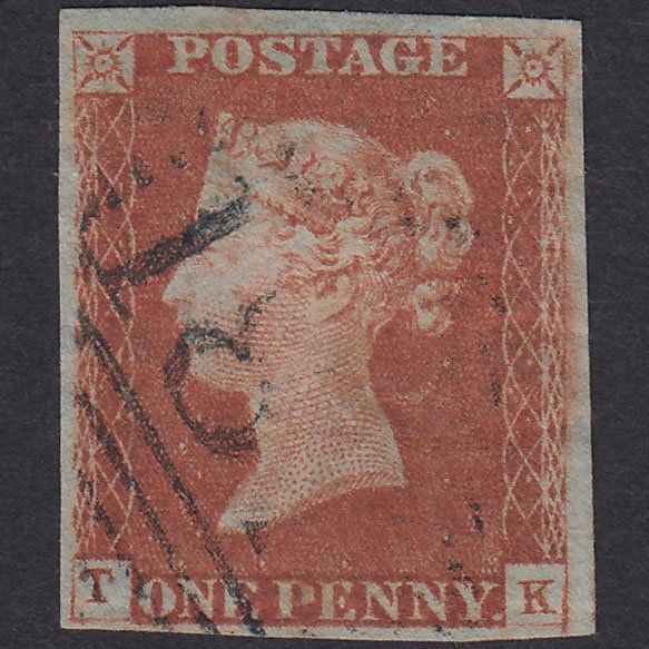 GB QV 1841 1d Red-Brown Plate 60 SG8-B1(1) TK GU 4 Margins