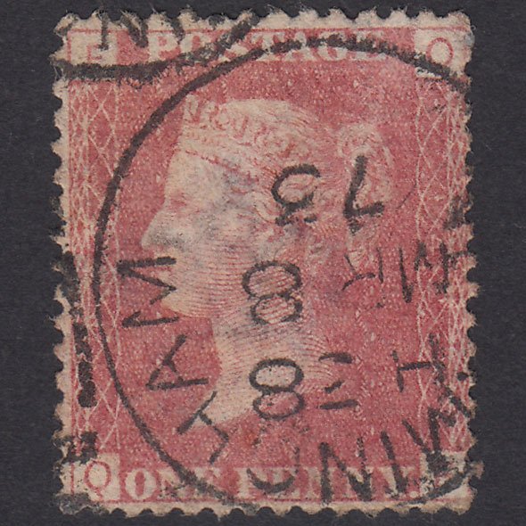 GB QV 1864 1d Rose-Red Plate 142 SG43-G1(1) QF FU CDS