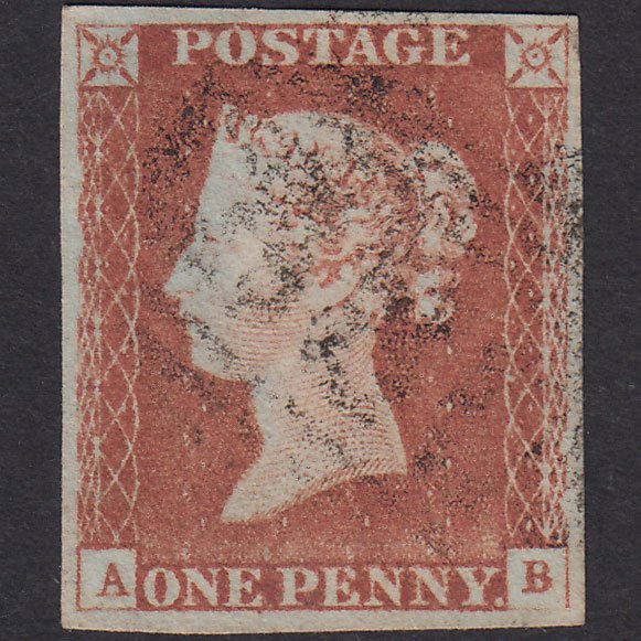 GB QV 1841 1d Plate 70 SG8-B1(1) AB FU Missing Imprimatur 4 Good Margins