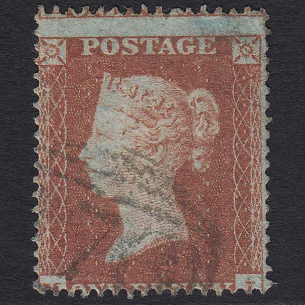 GB QV 1854 1d Red-brown (SG17) FU Misperf C1
