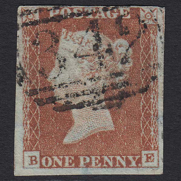 GB QV 1841 1d Red-brown (Plate 47) (SG8) 'BE' FU Hastings (342) 4M Imperf
