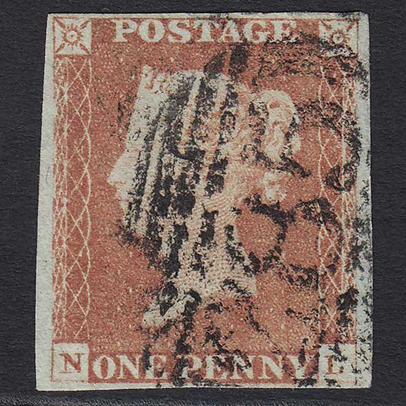 GB QV 1841 1d Red-brown (Plate 68) (SG8) 'NL' GU Exeter (285) 4 Margins