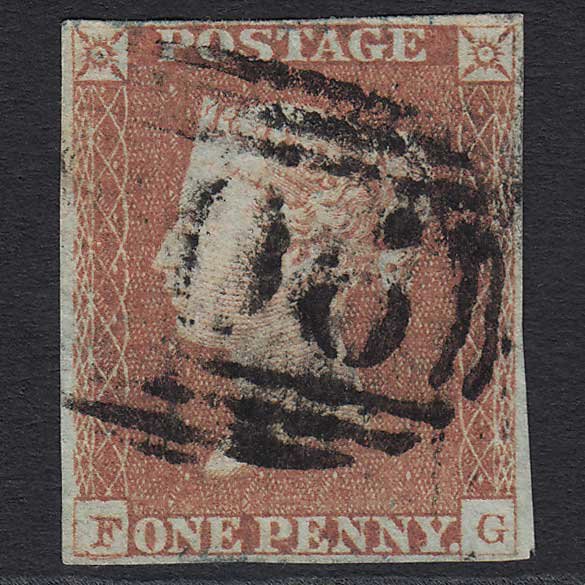 GB QV 1841 1d Red-brown (Plate 81) (SG8) 'FG' GU 4 Margins