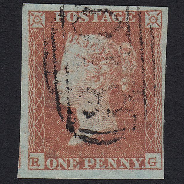 GB QV 1841 1d Red-brown (Plate 89) SG8-B1(1) RG GU Light Cancel 4 Margins