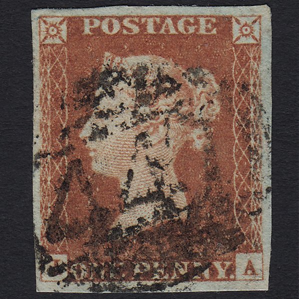 GB QV 1841 1d Red-brown (Plate 72) SG8-B1(1) IA GU Leeds 447 4 Margins