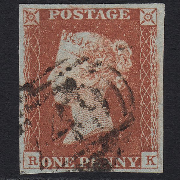 GB QV 1841 1d (Plate 61) SG8-B1(1) RK FU Stony Stratford 749 4 Margins