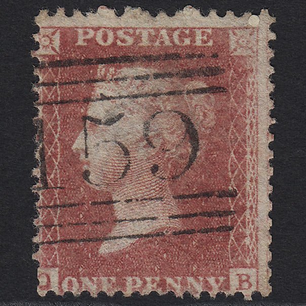 GB QV 1857 1d Rose-red (Plate 60) SG40-C10(1) QB GU Glasgow 159