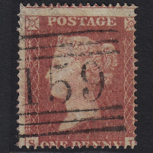 GB QV 1857 1d Rose-red (Plate 37) SG36-C11 SD FU Glasgow 159