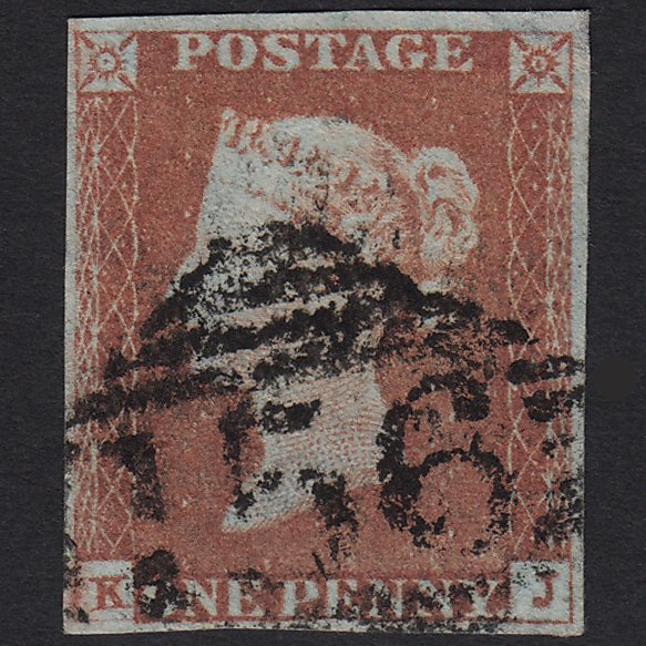 GB QV 1841 1d Red-brown (Plate 81) SG8-B1(1) KJ FU Cork 156 4 Margins