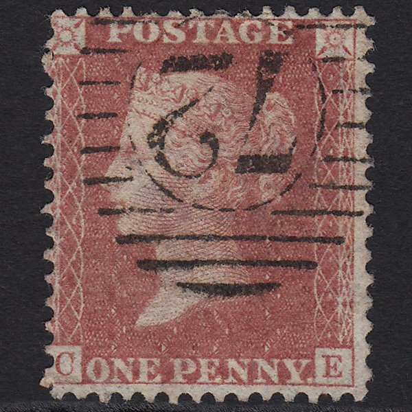 GB QV 1857 1d Rose-red (Plate 44) SG40-C10(1) CE VFU London No.72