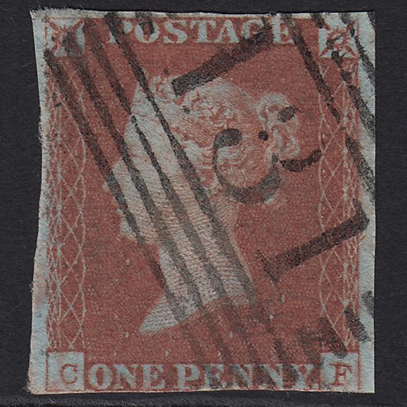 GB QV 1841 1d Red-brown (Plate 84) SG8-B1(1) CF GU Edinburgh 131