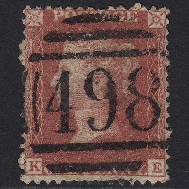 GB QV 1857 1d Rose-red (Plate 47) SG40-C10(1) KE GU Manchester 498