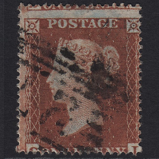 GB QV 1854 1d Red-brown (Plate 195) SG17-C1(1) CI GU Ayr 27 Misperf