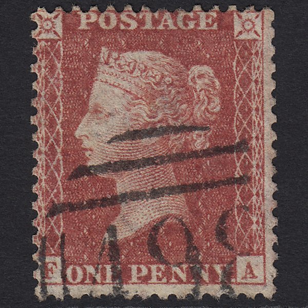 GB QV 1857 1d Rose-red (Plate 46) SG40-C10(1) FA FU Manchester 498