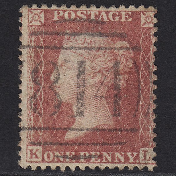GB QV 1857 1d Rose-red (Plate 57) SG40-C10(1) KL FU Truro 814