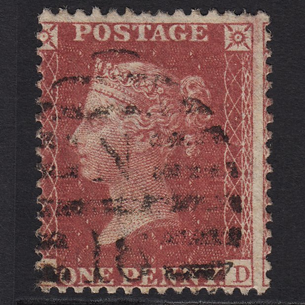 GB QV 1857 1d Rose-red (Plate 62) SG40-C10(1) ID FU in London N16