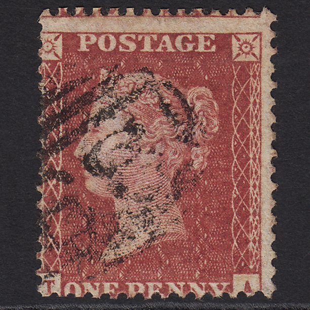 GB QV 1857 1d Rose-red (Plate 57) SG40-C10(1) TA GU Misperf