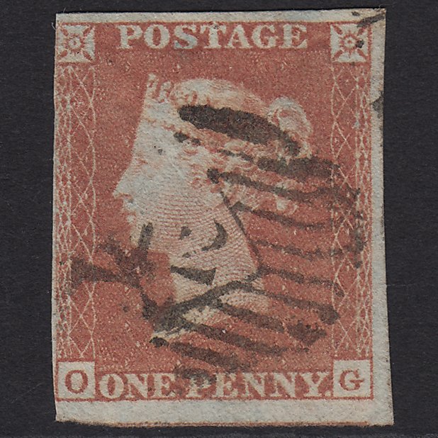 GB QV 1841 1d Red-brown (Plate 151) SG8-B2(1) OG GU nr 4 Margins London IS 2
