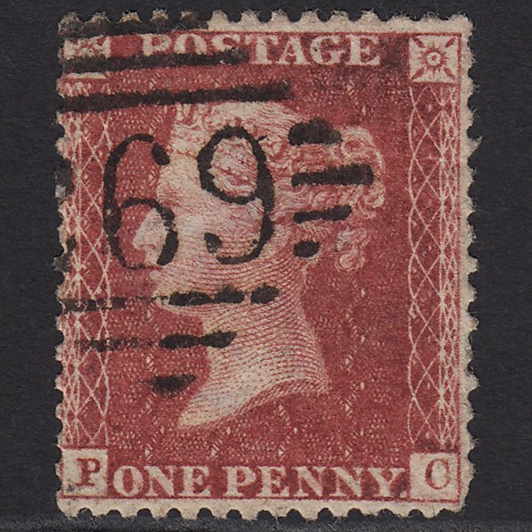 GB QV 1857 1d Deep Rose-red (Plate 59) SG41-C10(4) PC GU Kilkenny 269