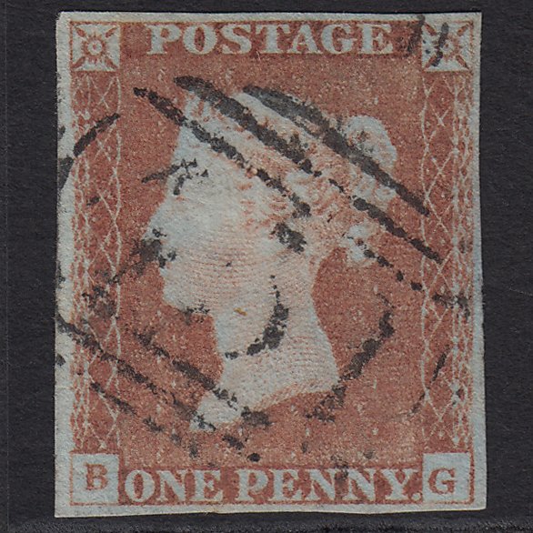 GB QV 1841 1d Red-brown (Plate 68) SG8-B1(1) BG FU 4 Margins Lewes 451