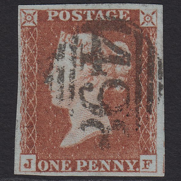 GB QV 1841 1d Red-brown (Plate 73) SG8-B1(1) JF VFU 4 Margins Manchester 498