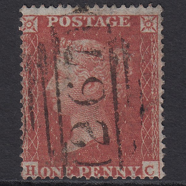 GB QV 1855 1d Red-brown (Plate 9) SG21-C4(1) HC FU Durham 267 Paper Flaw