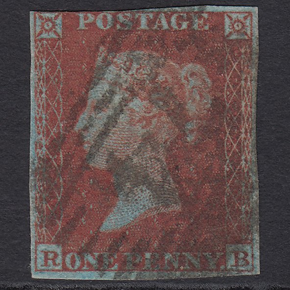 GB QV 1841 1d Very Blued (Plate 147) SG8a-B1(2) RB GU nr 4M Coldstream 74